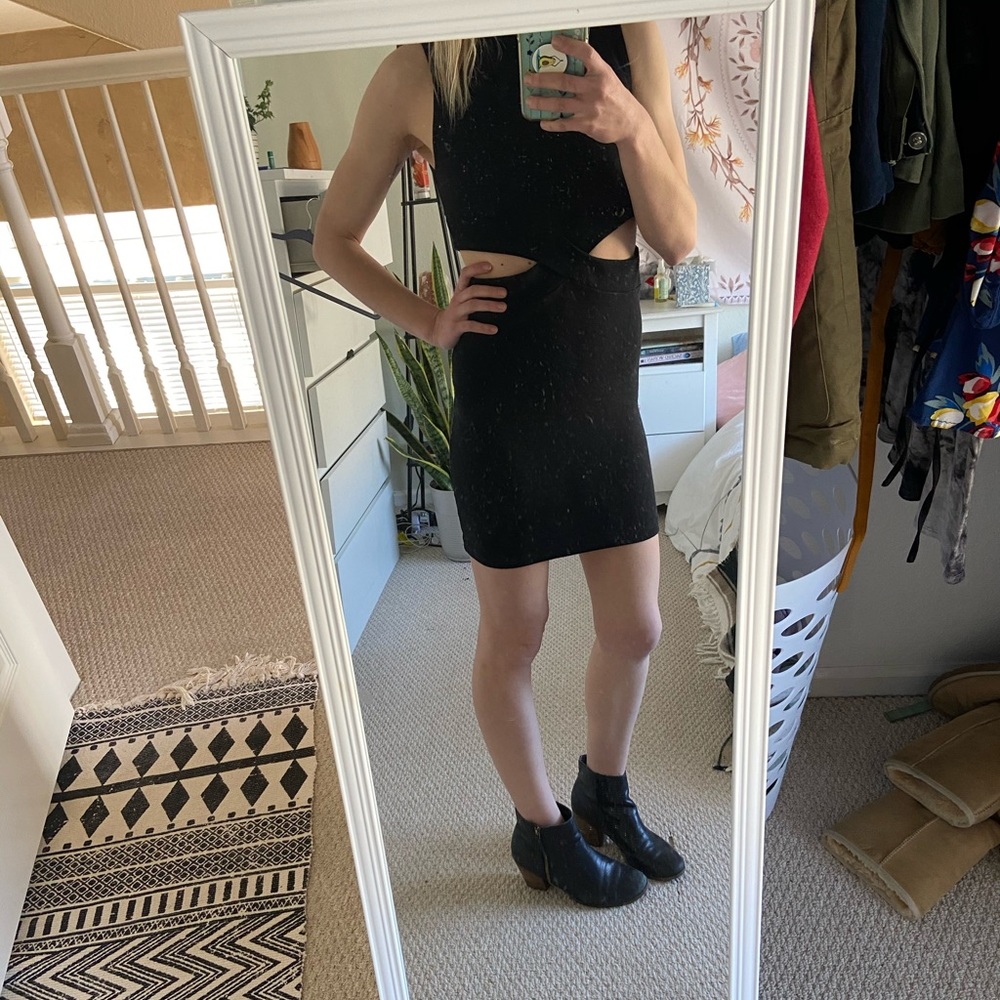 Black cutout mini dress